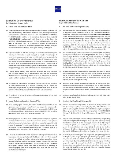 Xem trước hình ảnh General Terms and Conditions of Sale Carl Zeiss Vietnam Company Limited