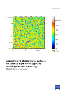 Vorschaubild von Assessing grit-blasted metal surfaces by confocal light microscopy and scanning electron microscopy